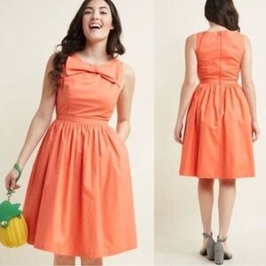 ModCloth Coral Bow Dress